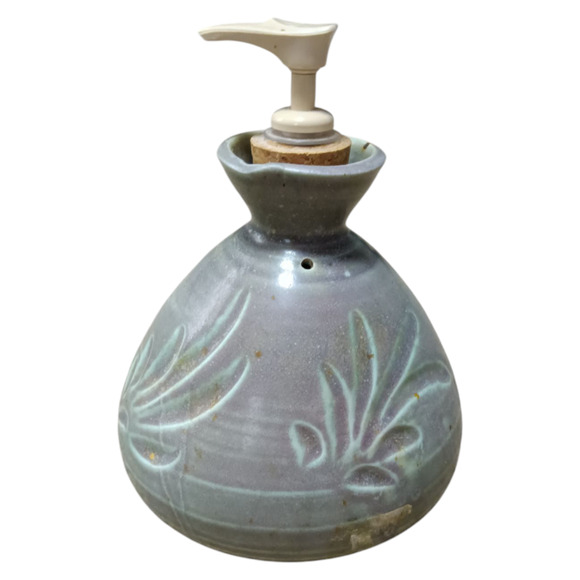 Hand Thrown Studio Pottery Stoneweare Soap Dispenser - Picture 2 of 6